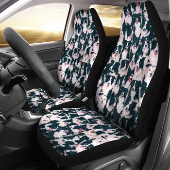 Набор чехлов для автомобильных сидений с принтом Бордер-колли, 2 шт., автомобильные аксессуары, чехол для сиденья