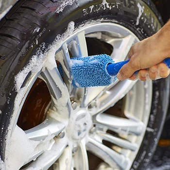 Новая портативная щетка для мытья колес и обода из микрофибры для мытья колес автомобиля с пластиковой ручкой Auto Washing Clean