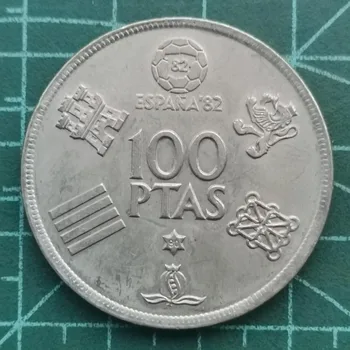 Памятная монета Испании 100 песет 1982 Футбольных матчей 100% Оригинальная монета