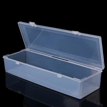 Прямоугольная пластиковая прозрачная коробка для хранения Ювелирных изделий Футляр-контейнер для бусин Футляр-органайзер 24.8*7.6*4.6 СМ