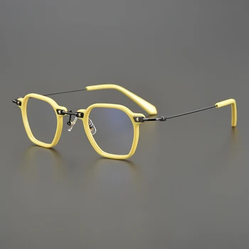 Ретро квадратная оправа для очков мужские высококачественные ацетатные дизайнерские классические оптические очки для чтения при Близорукости женские персонализированные очки