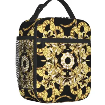 Роскошные сумки для ланча в стиле европейского барокко с теплоизоляцией в викторианском цветочном стиле, Переносной контейнер для ланча, Многофункциональная коробка для еды