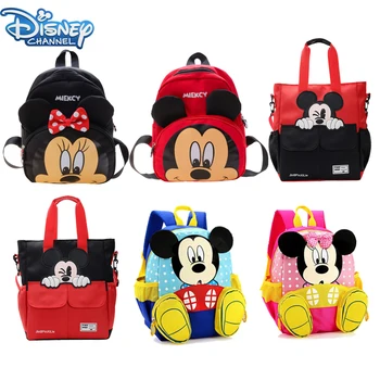Рюкзак Disney с мультяшным Микки и Минни, портативная детская дорожная сумка, школьная сумка для мальчиков и девочек, детские мини-рюкзаки