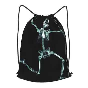 Рюкзак на шнурке с рентгеновским черепом, мужская спортивная сумка для занятий в тренажерном зале, рюкзак для занятий йогой, рюкзак для женщин