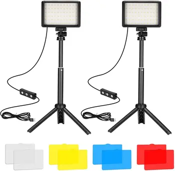 Светодиодная панель для фотосъемки и видеосъемки, комплект ламп для фотостудии со штативом, фильтры RGB Для прямой трансляции Youbube