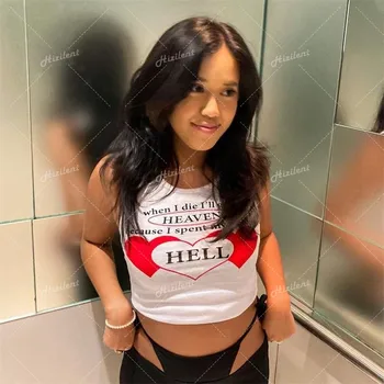 Сексуальная детская футболка в готическом стиле Mall, укороченный топ на бретелях, женское Кибер-летнее боди с надписью 