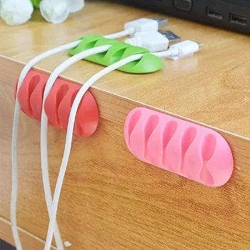 Силиконовый кабельный органайзер USB-устройство для намотки кабеля для передачи данных Гибкие зажимы для шнура управления кабелем для мыши, наушников, автомобильного провода для наушников