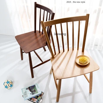 Скандинавские обеденные стулья, кухонная мебель, обеденный стул для дома для взрослых, современный простой стул из массива дерева, стул для отдыха в маленькой квартире.