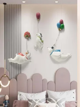 Скандинавский креативный настенный шар медведь украшение стены подвеска гостиная детская комната украшение стены спальни фон стены de