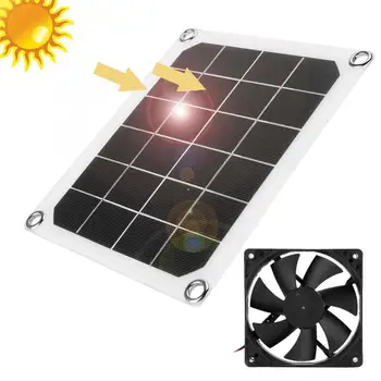 Солнечная панель 10 Вт 6 В с Солнечным вытяжным вентилятором IP65 Водонепроницаемый для наружного мобильного телефона Зарядное устройство