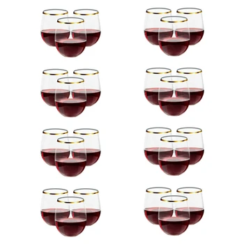 Стакан для сока с золотым ободком, одноразовые прозрачные стаканчики для вина на 12 унций, Пластиковые бокалы для мартини, необычные стаканчики для вечеринок