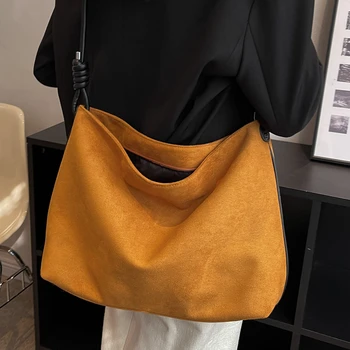 Сумка через плечо из искусственной замши для женщин 2022, роскошная дизайнерская сумка, кошелек, Большая сумка через плечо, женская мода
