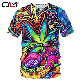 Футболка CJLM Мужская и женская с 3D принтом, красочный летний топ, модная одежда, психоделические футболки в стиле хип-хоп с принтом в виде слона