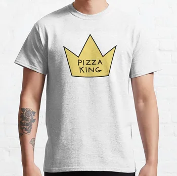 Футболка Pizza King, футболка с графикой, футболки для тяжеловесов, мужская футболка