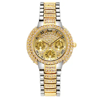 Хит продаж, Роскошные женские часы-браслет с бриллиантами, Модные женские водонепроницаемые кварцевые часы