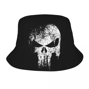 Череп скелета, тяжелые металлические шляпы-ведра, унисекс, персонализированные летние пляжные шляпы для путешествий