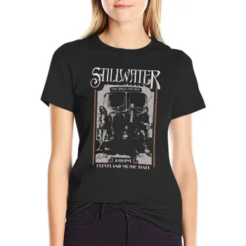 Черная футболка Stillwater, винтажная футболка с коротким рукавом, рубашка с животным принтом для девочек, футболки для женщин, упаковка