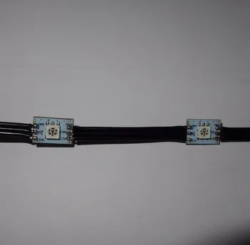 Черный DC5V WS2811 led 5050 SMD пиксельный узел; 100шт строка; черные провода; расстояние между проводами 5 см