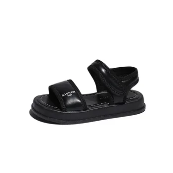 Элегантные однотонные пляжные сандалии для девочек COZULMA, летняя обувь, нескользящие сандалии на плоской подошве для мальчиков, Размер 26-36