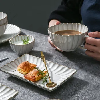Японская ретро хризантема керамическая кружка чашка чая с молоком кружка для завтрака блюдо чашки большой емкости Лепестковые кружки кофейная кружка подарок